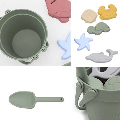 Set Giocattoli Da Spiaggia Per Bambini 8 Pezzi In Silicone Morbido Per Sabbia E Acqua