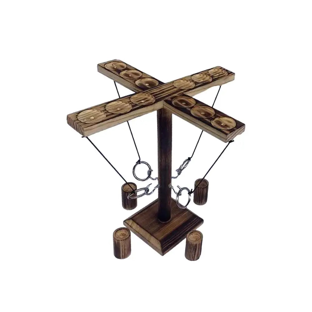 Giochi di lancio ad anelli per bambini Adulti Giochi per bere feste a casa Giochi da tavolo in legno portatili ad ritmo rapido Pacchetto scaletta Bar all'aperto