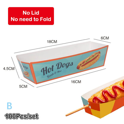 Confezione Da 100 Scatole Monouso Per Hot Dog In Carta Per Catering E Feste Ideale Per Eventi