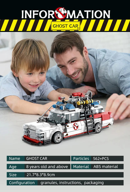 Mini Auto da Corsa Fantasma in Blocchi da Costruzione, 562 Pezzi, Modello MOC, Mattoncini per Auto, Giocattolo Fai-da-Te per Bambini e Adulti, Regalo di Halloween, Natale, Compleanno