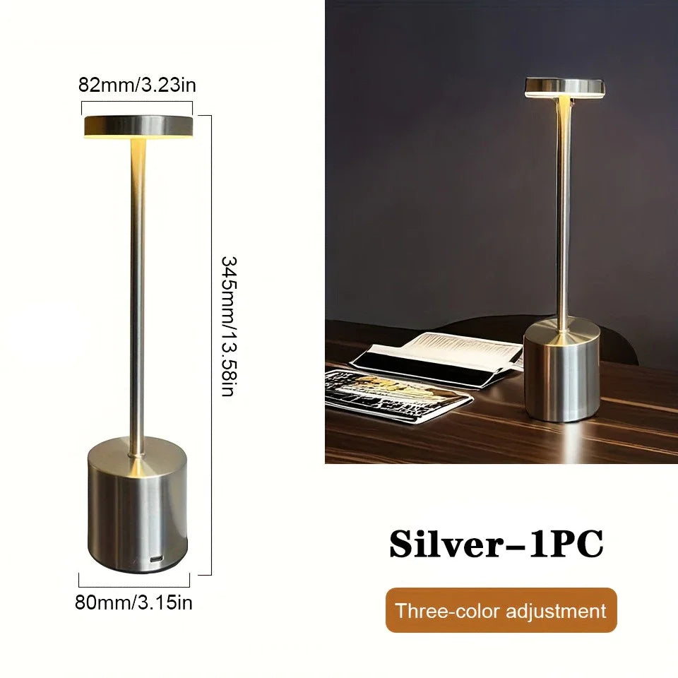 Lampada Da Tavolo Touch Led Ricaricabile Per Comodino E Scrivania Luce Notturna Ambientale Design Moderno