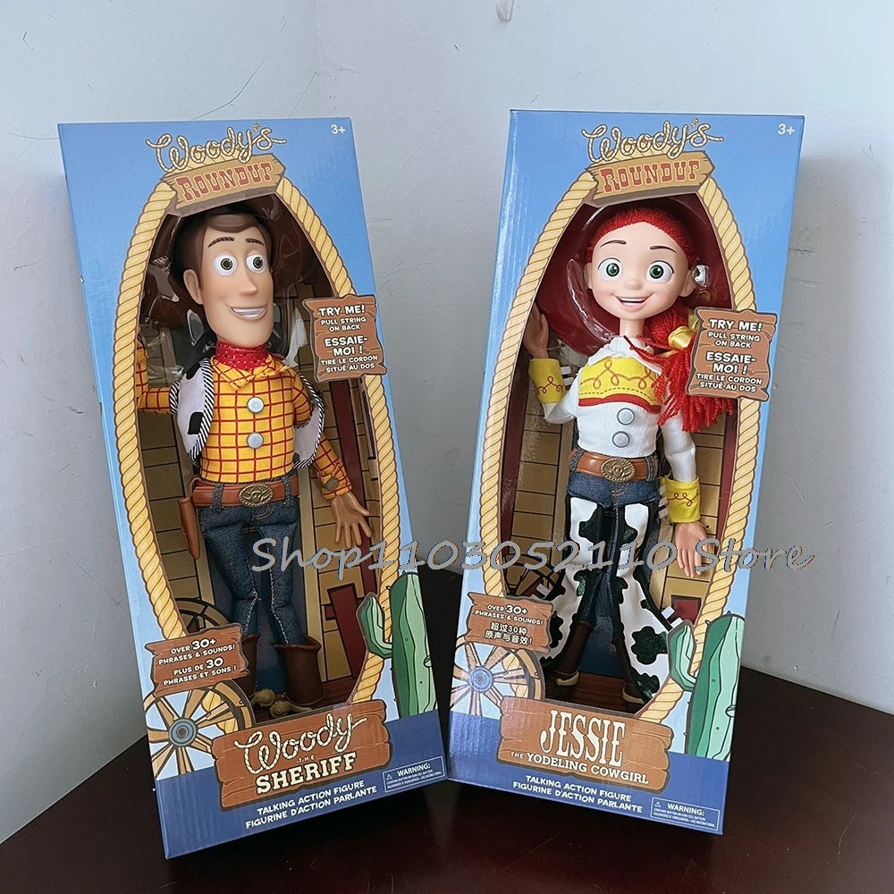 Toy Story 4 Talking Woody Jessie Action Figure Sing Soft Cute Anime Figure Decorazione Compleanno Modello Regalo Giocattoli
