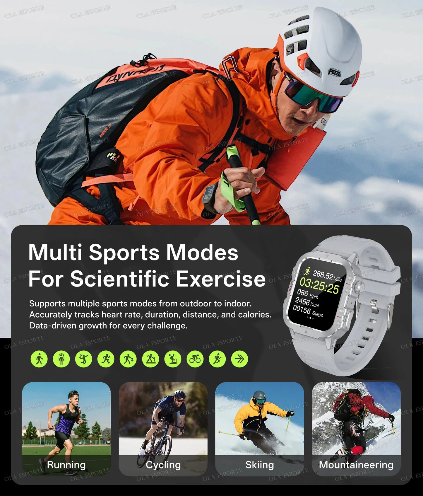 2025 Nuova Torcia Elettrica Militare Astuto Della Vigilanza Degli Uomini IP68 5ATM Sport All'aria Aperta Fitness Tracker Monitor di Salute 1.44 Pollici BT Chiamata Smartwatch