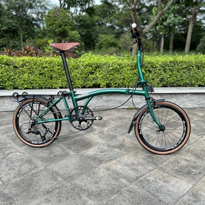 Bicicletta Pieghevole 20 Pollici Da Donna Leggera A 9 Velocità Portatile E Retrò