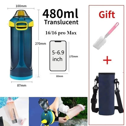 Bottiglia Con Scomparto Segreto Capacità Oltre 501 Ml In Plastica Alimentare Ecologica Resistente Al Congelatore