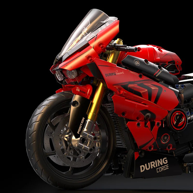 Set Blocchi Moto V4s Racing Con Supporto Esposizione Gioco STEM Per Adulti E Bambini Regalo Unisex