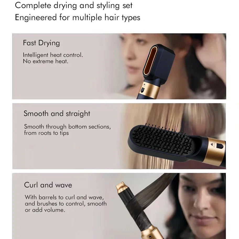 6 in 1 Multi Styler Nuovo design Asciugacapelli per capelli 6 in 1 styler con barile di arricciatura Spazzola ad aria calda Strumento per lo styling MultiStyler