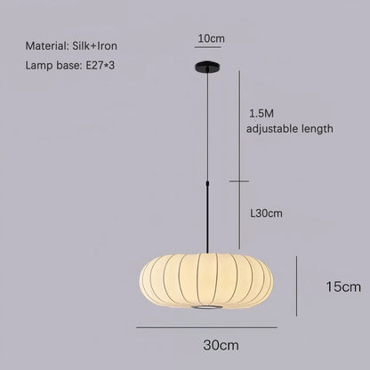 Lampadario Wabi Sabi Giapponese In Seta Bianca Per Ristorante Studio Soggiorno Cucina Moderno
