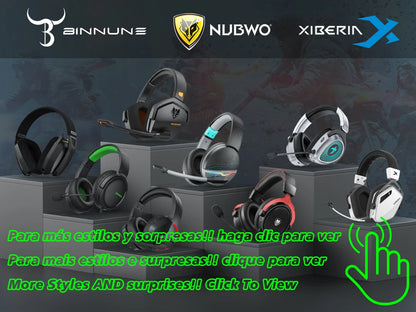 BINNUNE BW06 Cuffie da gioco wireless da 2,4 GHz con microfono per PS5 PS4 PC Mac Playstation Cuffie da gioco Bluetooth con microfono