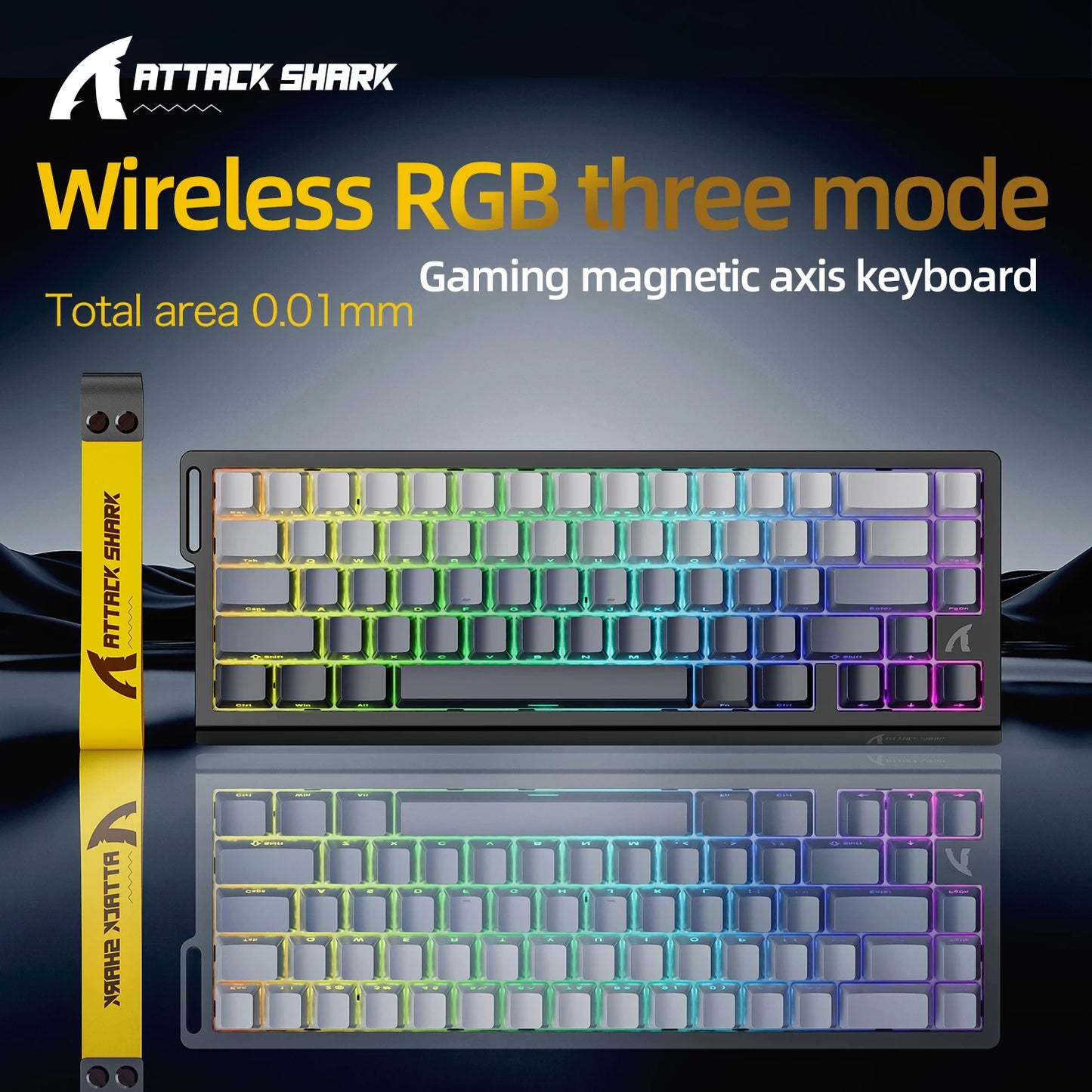 X68HE ATTACK SHARK Tastiera da gioco magnetica meccanica cablata per Pro Gaming Trigg rapido 0,01 mm 8000 Hz SOCD/Rs 0,125 ms 128 K Velocità