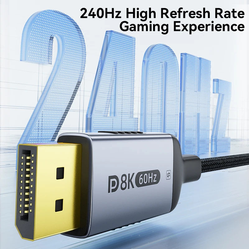 Cavo USB C a DisplayPort 2.1 8K60Hz 4K144Hz Thunderbolt 4 e 3 Tipo C a DP per MacBook Proiettore