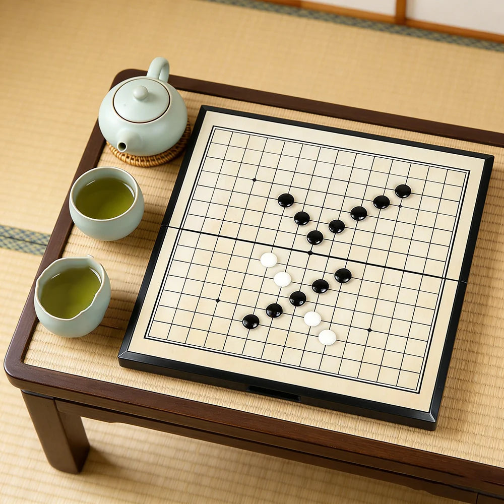 Set Go Da Tavolo Pieghevole Con Pietre Magnetiche Gioco Weiqi Tradizionale Portatile Per Adulti E Adolescenti