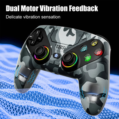 Controller per PS5 Pro/Slim/PC con RGB, Joystick Wireless per Giochi con Funzioni Marco/Turbo, Senza Drift, Effetto Hall, Tasti Posteriori Programmabili
