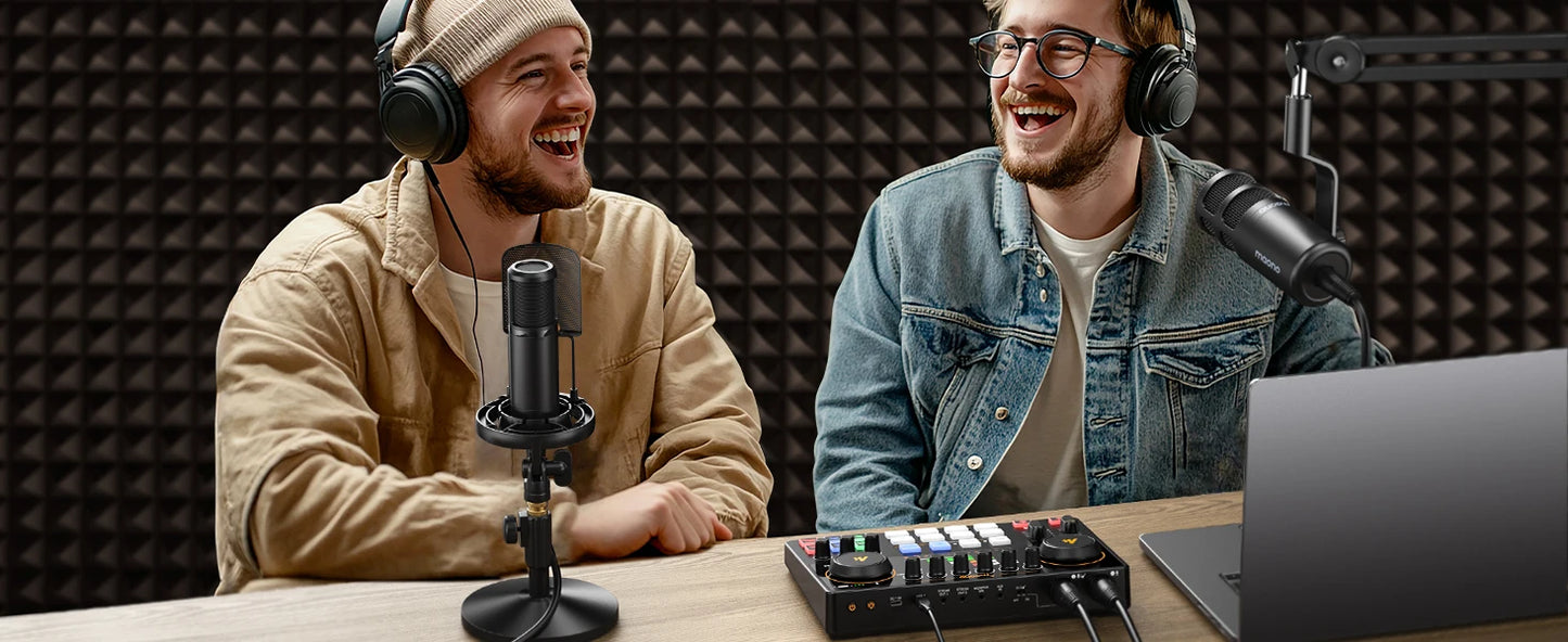 MaonoCaster E2 Gen2 Interfaccia Audio Mixer con Doppio Ingresso XLR per Podcast, Streaming Live e Gaming