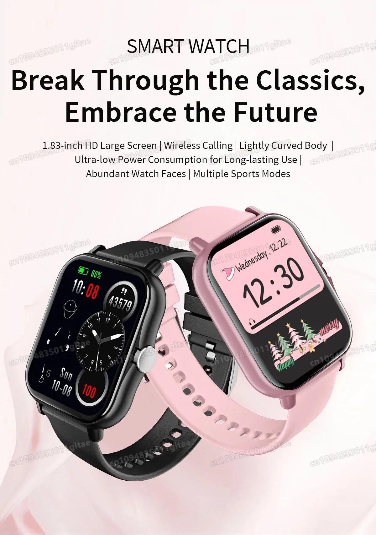 Nuovo Smartwatch con Chiamata BT, Monitoraggio Salute e Sonno, Schermo HD da 1.80'', Orologio Intelligente per Bambini, Impermeabile, Braccialetto Sportivo alla Moda per Donne e Uomini