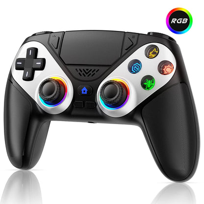 Controller per PS5 Pro/Slim/PC con RGB, Joystick Wireless per Giochi con Funzioni Marco/Turbo, Senza Drift, Effetto Hall, Tasti Posteriori Programmabili