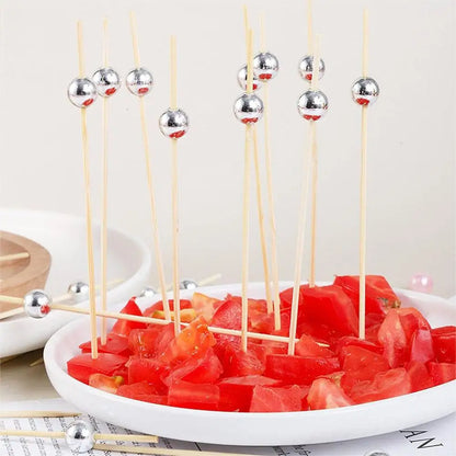 100 Spiedini di Bambu per Buffet Sposi e Finger Food Bastoncini Usa e Getta per Decorazioni Catering