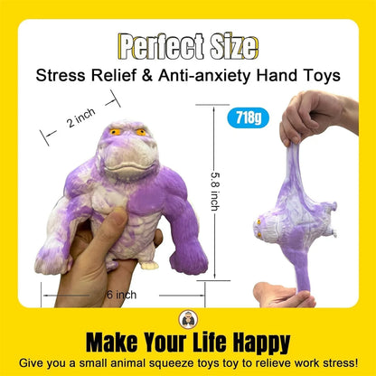Squishy Scimmia Giocattolo Elastico Colla Riempito di Gomma Gorilla Elastico Estensibile Autismo Decompressione Giocattolo Adulti Bambini Regalo