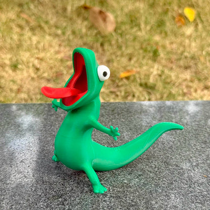 Portachiavi Acrilico 3D Verde Lucertola, Ciondolo Da Borsa E Decorazione Scrivania Cartone Animato