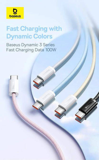 Baseus Cavo Usb C A Usb C 100 W Ricarica Veloce Treccia Alta Qualità Compatibile Con Iphone Macbook Ipad Samsung