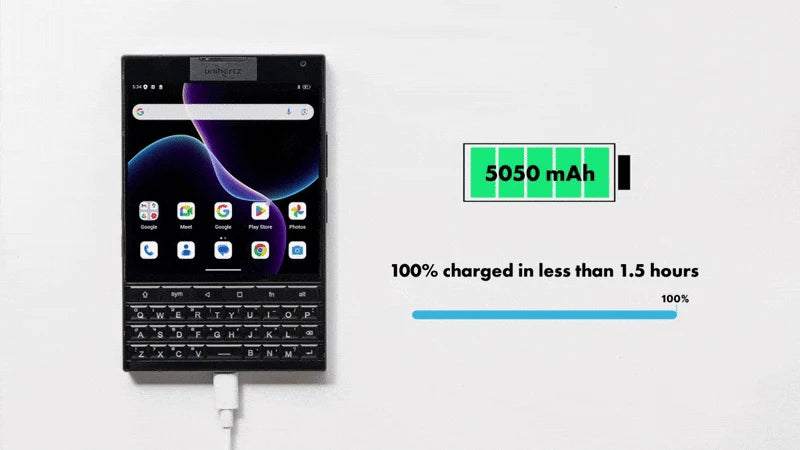 Smartphone Unihertz Titan 2 5G Android 15 con tastiera fisica Doppio schermo Memoria da 12 GB + 512 GB Doppia porta SIM Type-C