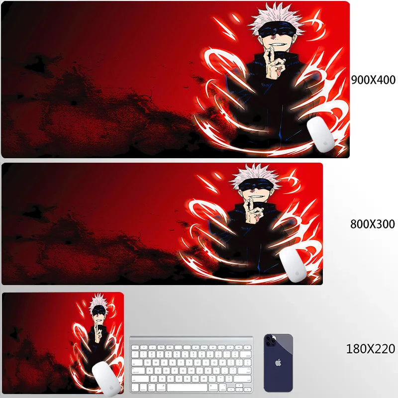 Jujutsu Kaisen Gojo Mousepad Giappone Hot Anime Mouse Pad PC Cool Gaming Tastiera Tappeto XXL Laptop Tappetino da scrivania esteso Nuovo Gamer Tappeto