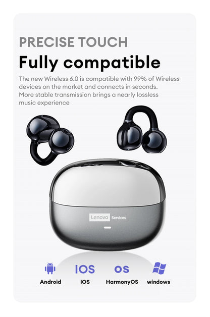 Lenovo LE302 Auricolari Bluetooth 6.0 Con Cancellazione Del Rumore, Lunga Durata Batteria, Microfono E Siri