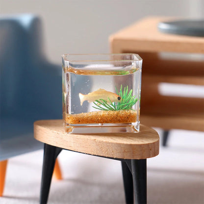 Acquario In Vetro Per Casa Delle Bambole Miniatura Scala 1:12 Ciotola Decorativa