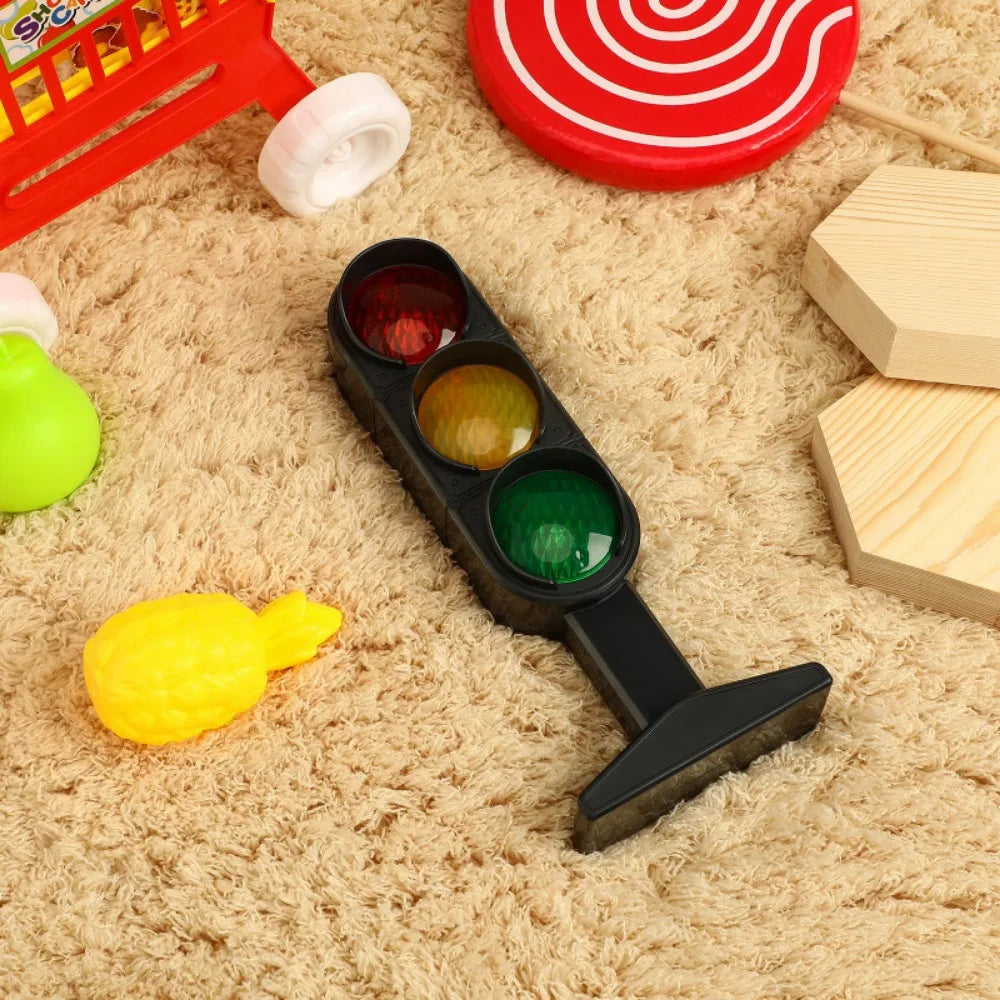 Semaforo Giocattolo Luminoso Con Base In Plastica Segnali Stradali Per Giochi Sicuri E Decorazioni Domestiche