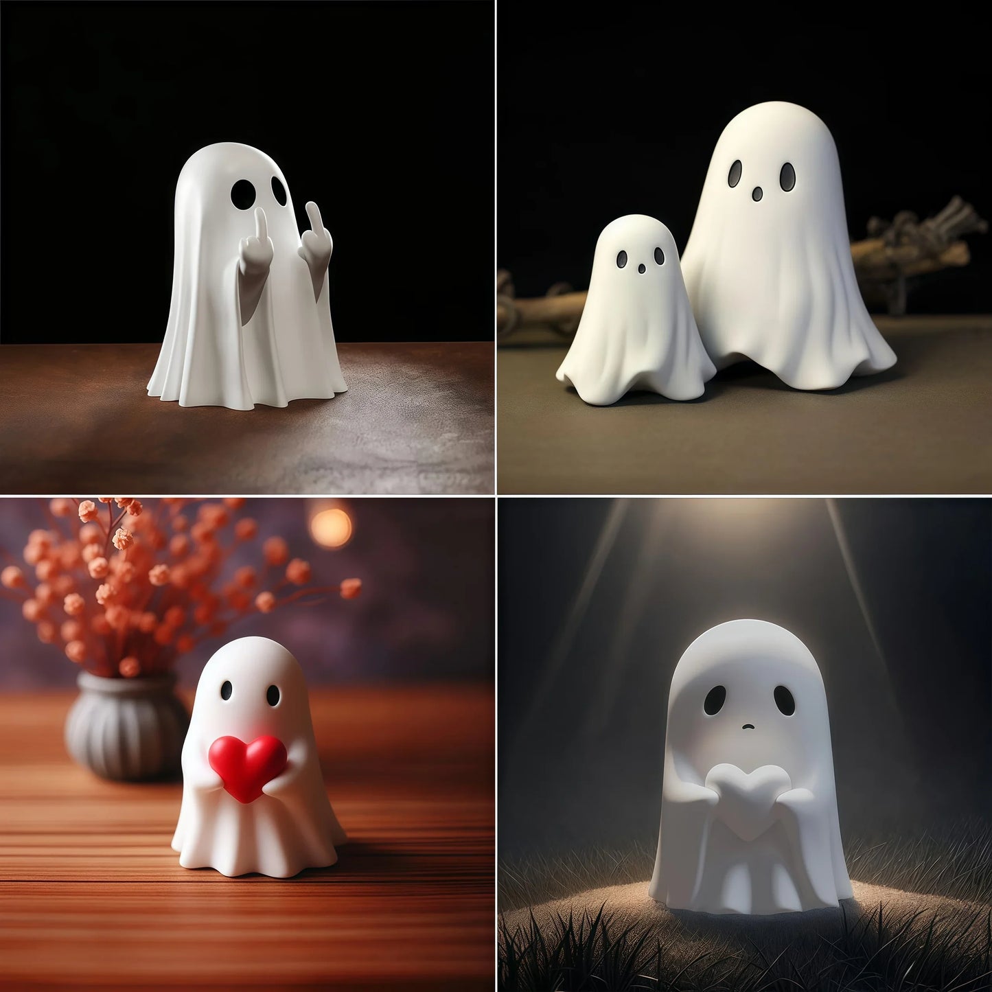 Statua Fantasma Con Dito Medio Per Halloween Decorazione Per Casa Centrotavola Da Tavolo Adorabile Figura Horror