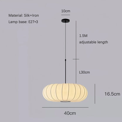 Lampadario Wabi Sabi Giapponese In Seta Bianca Per Ristorante Studio Soggiorno Cucina Moderno