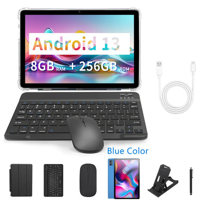 Tablet Android Octa Core 11 Pollici Con 8GB RAM 256GB ROM Dual SIM 5G 8000mAh Con Custodia Tastiera