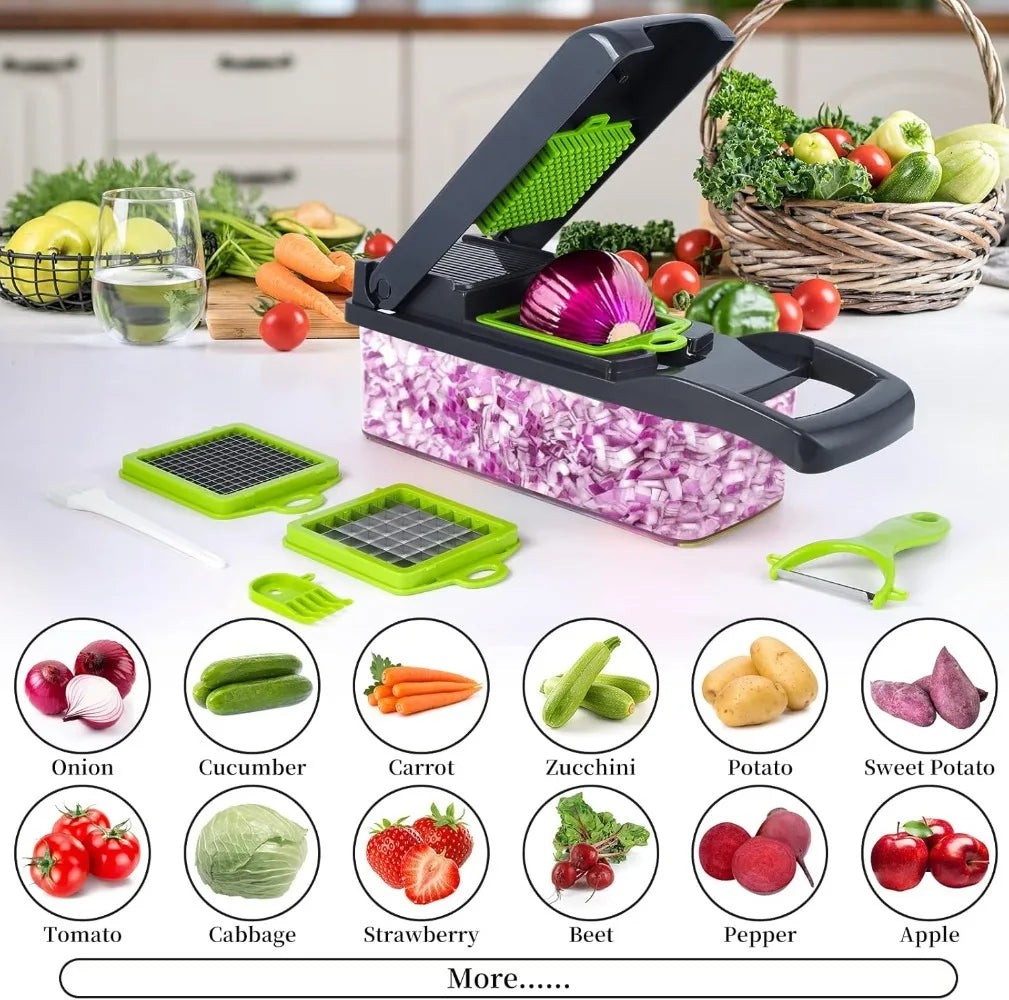 Tritatutto Multifunzione 16 In 1 Con Impugnatura Grattugia Affettatrice Verdure Utensile Cucina