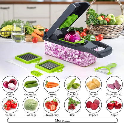 Tritatutto Multifunzione 16 In 1 Con Impugnatura Grattugia Affettatrice Verdure Utensile Cucina