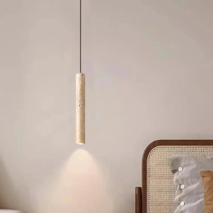 Lampada a Sospensione in Pietra Gialla Stile Giapponese Wabi Sabi per Camera da Letto e Bar
