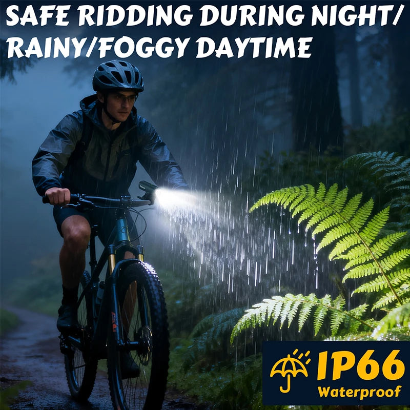 Faro Per Bici Ricaricabile In Alluminio 4500mAh Ip66 Impermeabile 1200 1500 Lumen