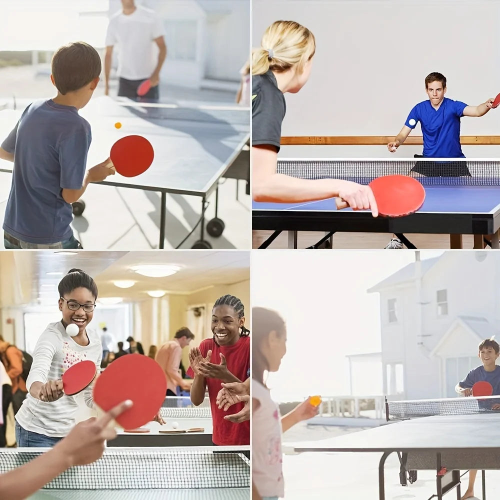 Set Da Ping Pong Portatile Con Rete Retrattile E Borsa Per Il Trasporto Quaranta Palline Per Interni Ed Esterni