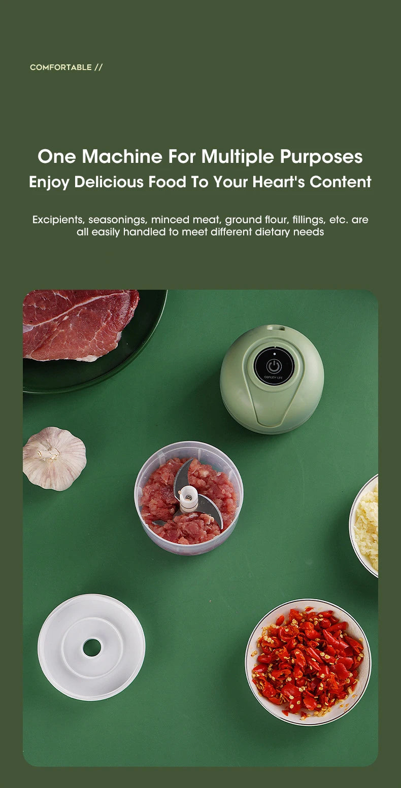 Tritatutto Elettrico Portatile Multifunzione Per Verdure E Carne Con Ricarica Usb 5W