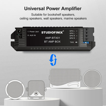 STUDIOFINIX 2PCS 4" Altoparlanti Bluetooth da soffitto impermeabili - Kit altoparlanti marini da 160 W per bagno cucina casa camper all'aperto