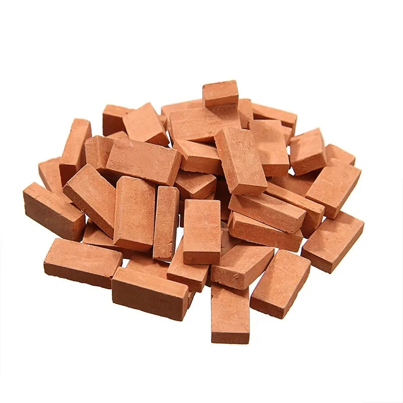 50-150 pezzi 1:16 modello di mini mattoni reali, accessori paesaggistici per figurine in miniatura, giocattolo di mattoni finti fai da te per la costruzione di giardini fatati