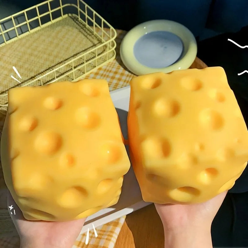 Giocattolo Antistress Gigante a Forma di Formaggio, Squishy Extra Large, Giocattolo Modellabile a Lenta Risalita, Palla Antistress per Adulti, Regalo