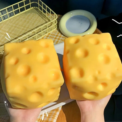 Giocattolo Antistress Gigante a Forma di Formaggio, Squishy Extra Large, Giocattolo Modellabile a Lenta Risalita, Palla Antistress per Adulti, Regalo