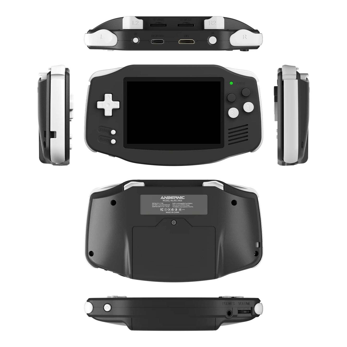 ANBERNIC RG 34XX Console di gioco portatile Schermo IPS 720*480 da 3,4 pollici Linux 64 bit 3500 mAH Bluetooth RG34XX Lettori di videogiochi retrò