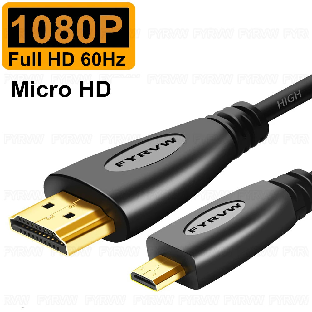 Cavo 4K Micro HDMI compatibile con HDMI per GoPro Hero Raspberry Pi 4 Sony A6000 Nikon Yoga 3 Fotocamera Micro HD a HDTV