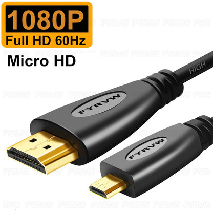 Cavo 4K Micro HDMI compatibile con HDMI per GoPro Hero Raspberry Pi 4 Sony A6000 Nikon Yoga 3 Fotocamera Micro HD a HDTV