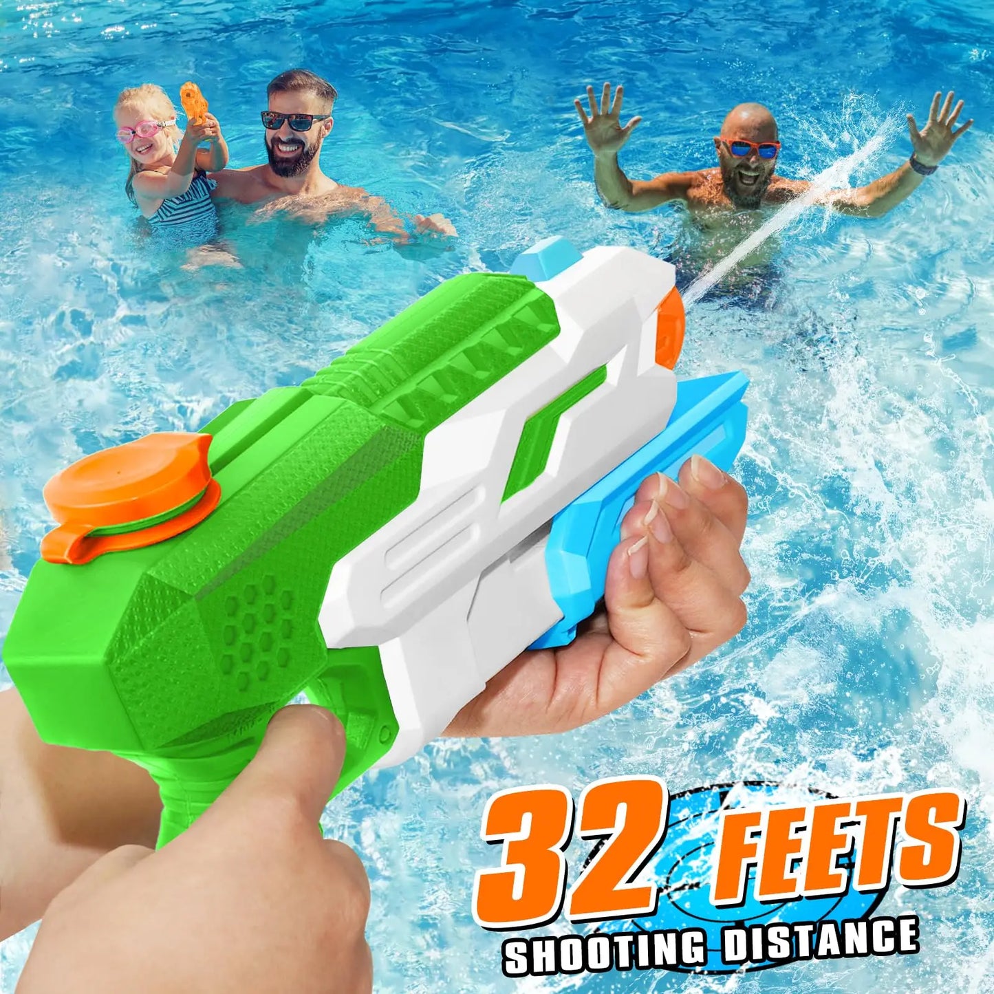 Pistola ad Acqua 530cc Adatta a Bambini e Adulti, Spruzzatore a Lunga Gittata per Piscina e Spiaggia