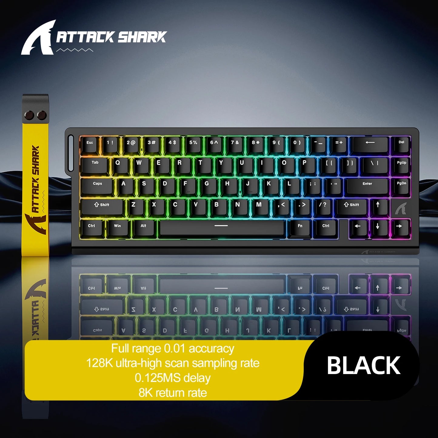 X68HE ATTACK SHARK Tastiera da gioco magnetica meccanica cablata per Pro Gaming Trigg rapido 0,01 mm 8000 Hz SOCD/Rs 0,125 ms 128 K Velocità