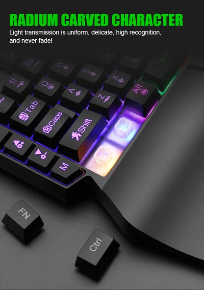 Mini tastiera da gioco con una sola mano da 35 tasti Tastiera retroilluminata cablata ultrasottile USB per laptop PC desktop Smartphone