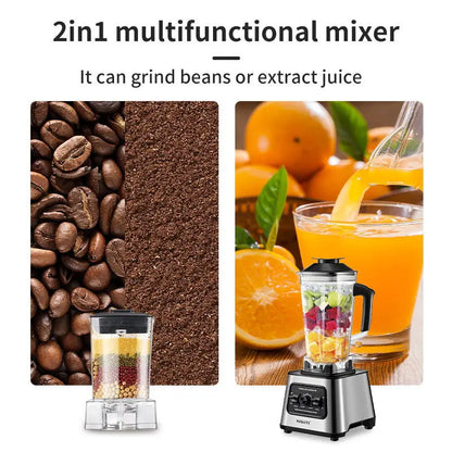 Frullatore Commerciale 6000 W Stazionario In Acciaio Inox Senza BPA 2,5 L Per Frullati Ghiaccio