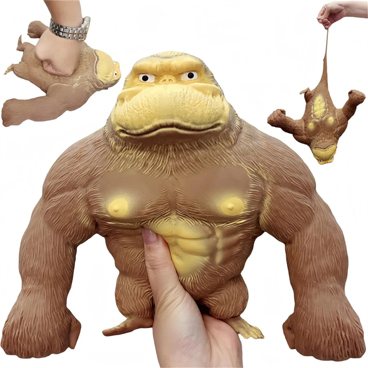 Squishy Scimmia Giocattolo Elastico Colla Riempito di Gomma Gorilla Elastico Estensibile Autismo Decompressione Giocattolo Adulti Bambini Regalo